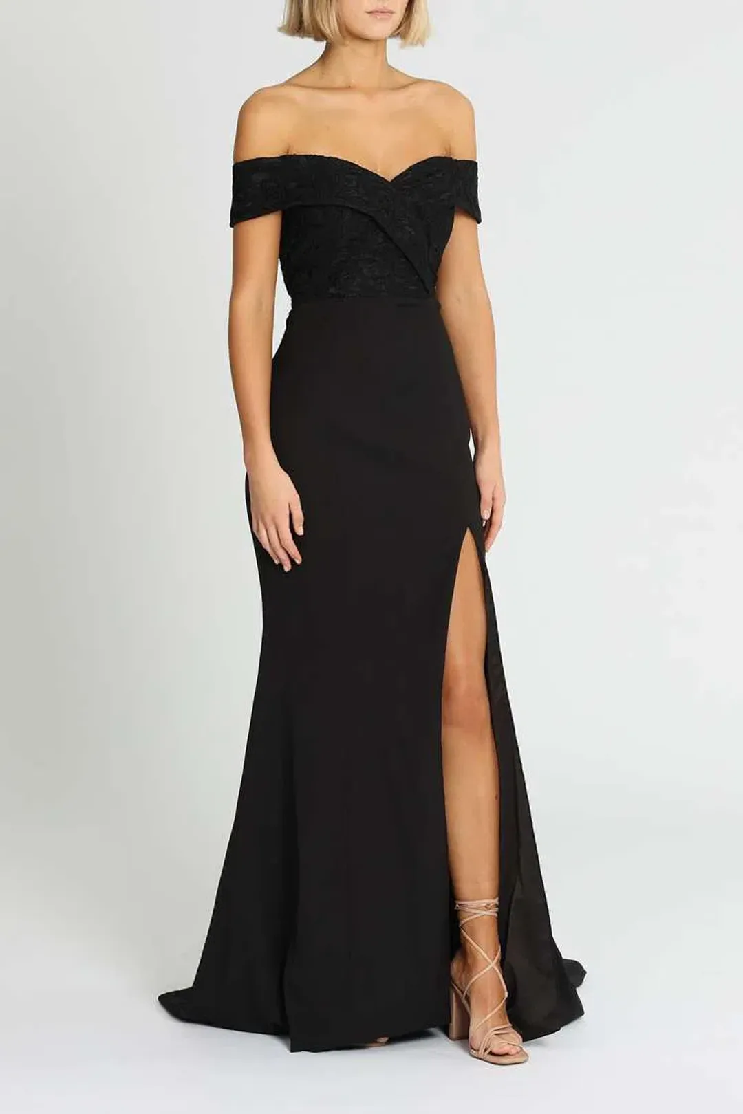 Samantha Rose Gia Lace Bodice Gown Black Size 16 for rent on The Volte - main image