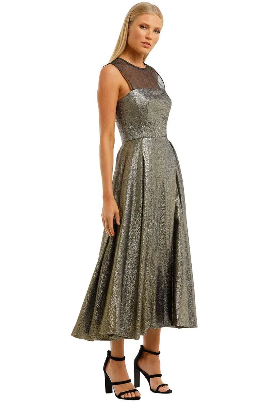 Aurelio Costarella Katrine Noir Dress Gold Size 8 for rent on The Volte - main image