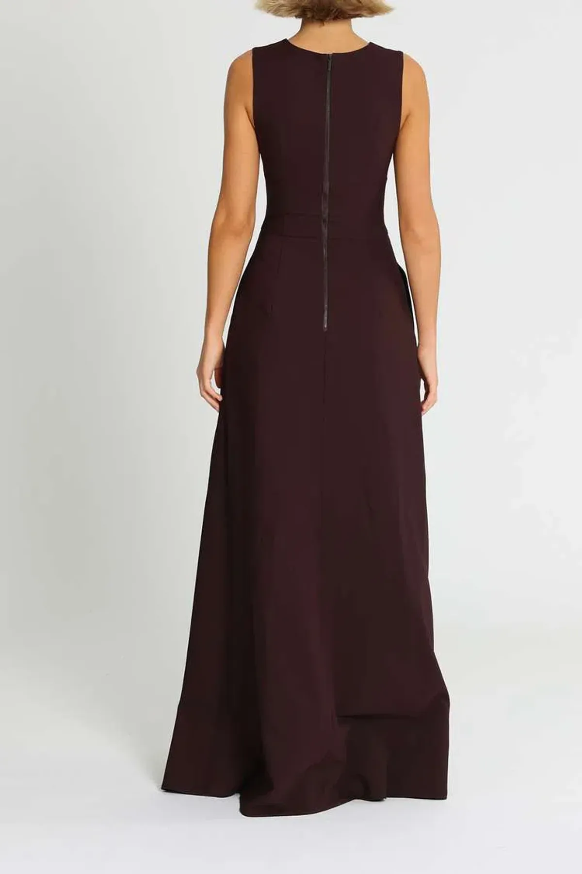 Aurelio Costarella Sandrine Gown Brown Burgundy Size 8 - Image 3
