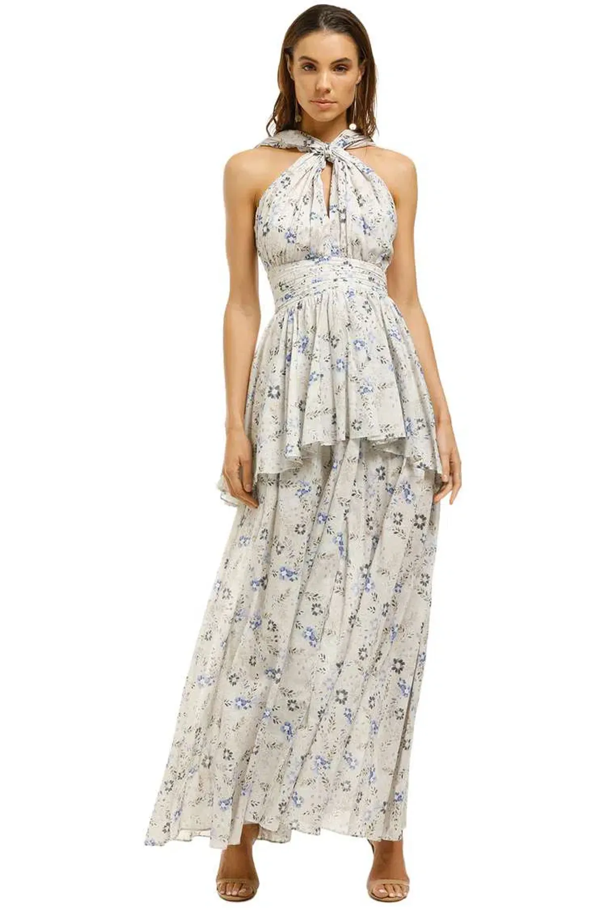 AJE Fraser Maxi Dress in Cream Print Size 8 - Image 1