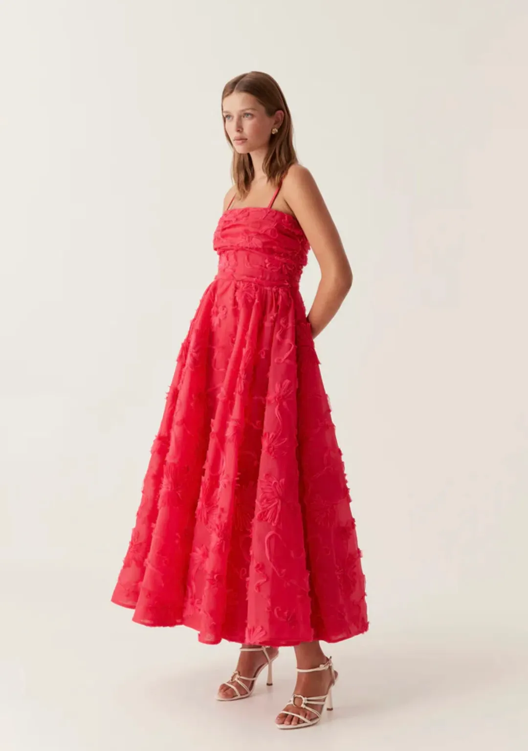 Aje Evangeline Cornelli Maxi Dress Bougainvillea Red Size 8 for rent on The Volte - main image