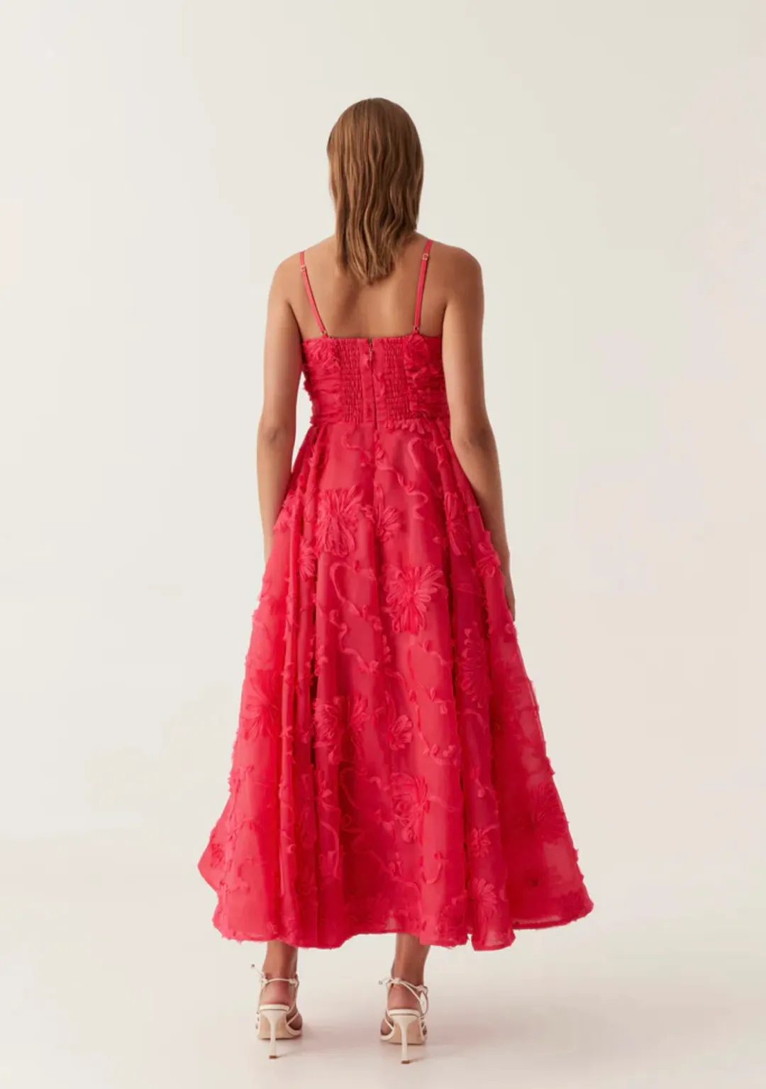Aje Evangeline Cornelli Maxi Dress Bougainvillea Red Size 8 for rent on The Volte - main image
