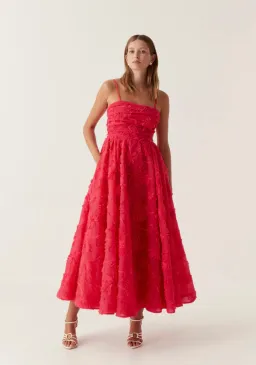 Aje Evangeline Cornelli Maxi Dress Bougainvillea Red Size 8 for rent on The Volte - image 1