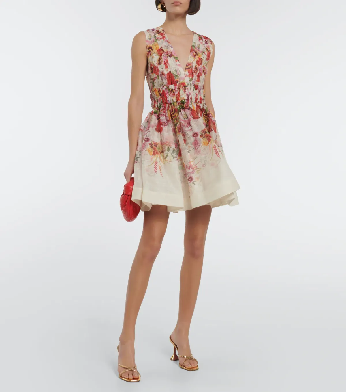 Zimmermann Wonderland V Neck Mini Dress Floral Size 0 / AU 8 - Image 1