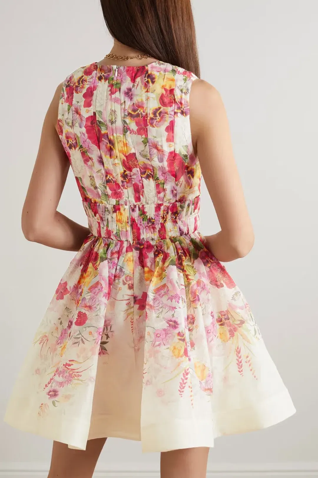 Zimmermann Wonderland V Neck Mini Dress Floral Size 0 / AU 8 for rent on The Volte - main image