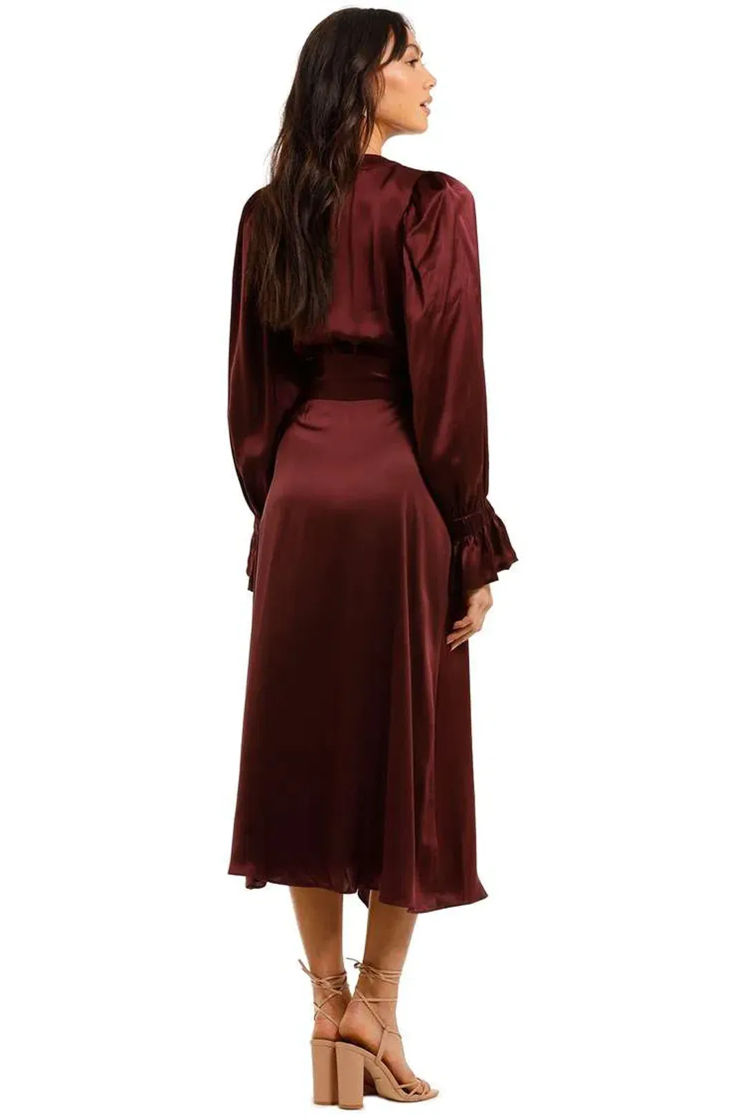 Ginger & Smart Molten Wrap Dress in Burgundy Size 12 for rent on The Volte - main image