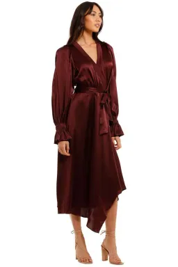 Ginger & Smart Molten Wrap Dress in Burgundy Size 12 for rent on The Volte - image 3