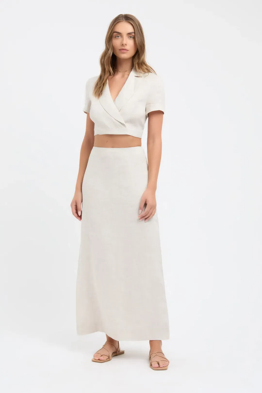 Kookai Tahiti Midi Skirt Wheat Size 6 for rent on The Volte - main image