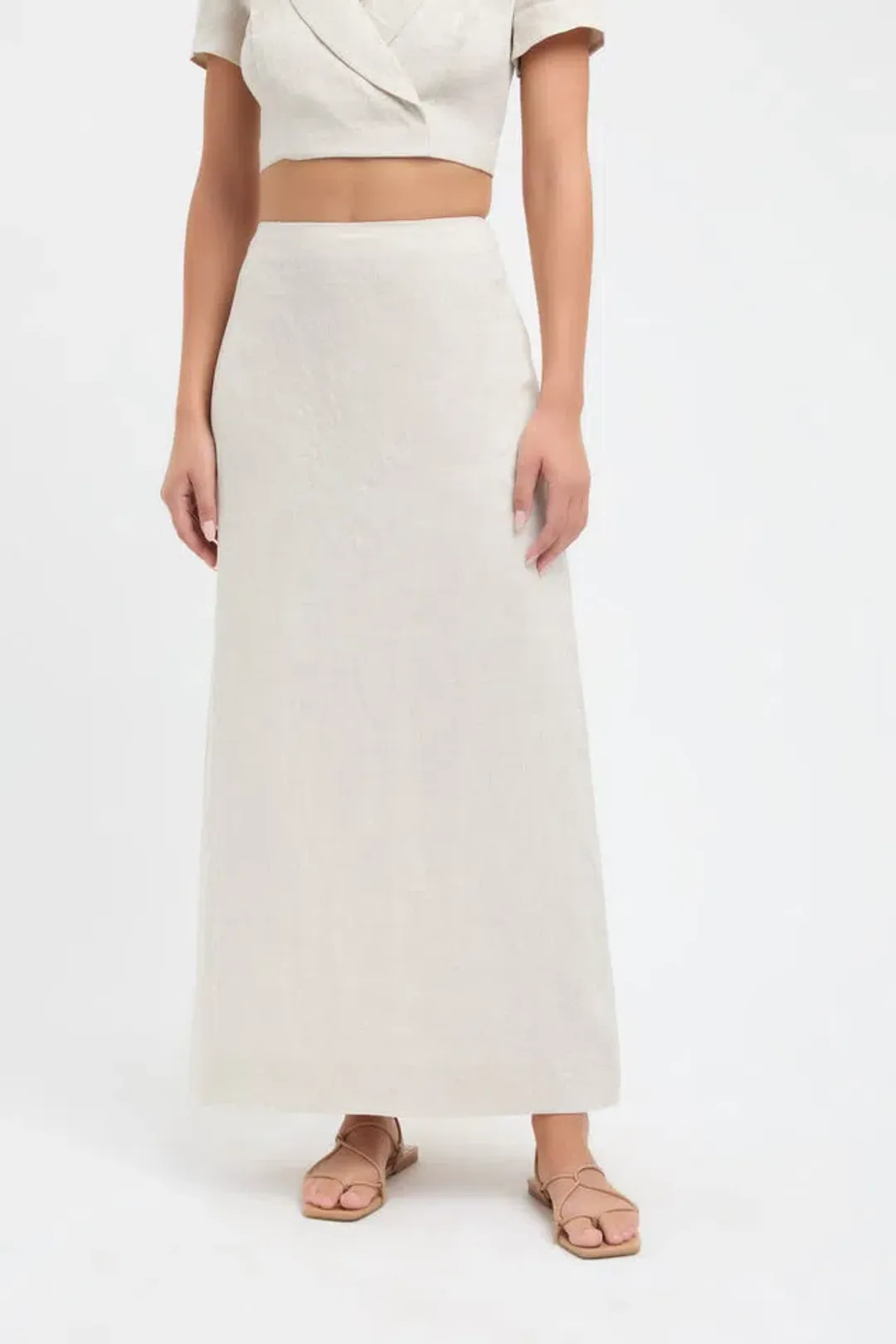 Kookai Tahiti Midi Skirt Wheat Size 6 for rent on The Volte - main image