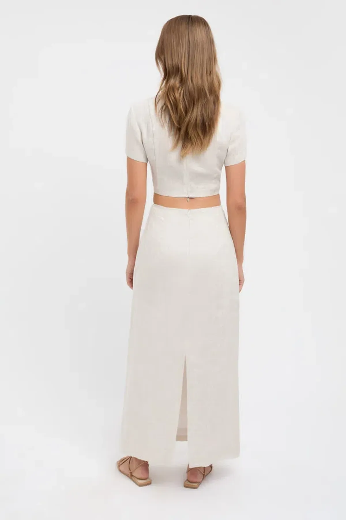 Kookai Tahiti Midi Skirt Wheat Size 6 - Image 3