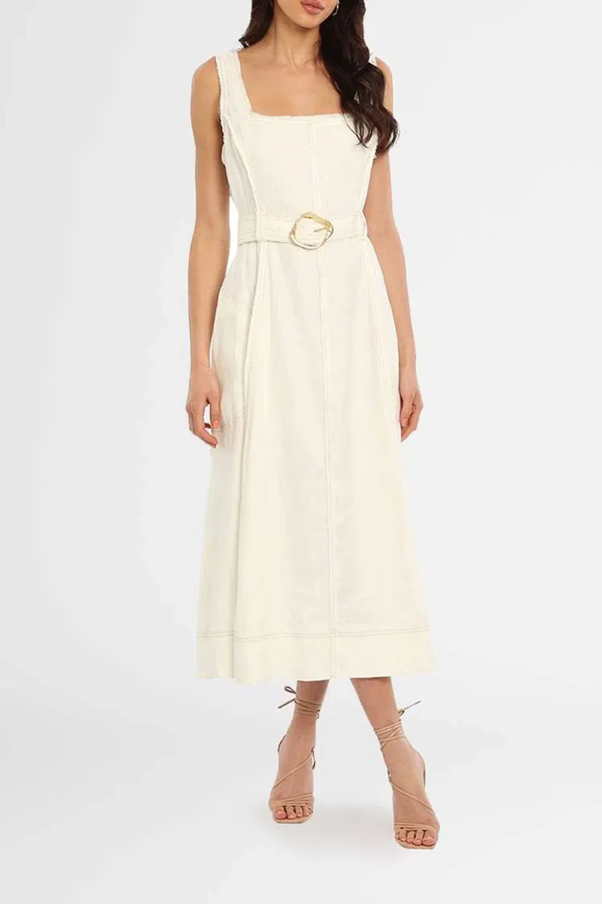AJE Byblos Midi Dress Ivory Size 12 - Image 1
