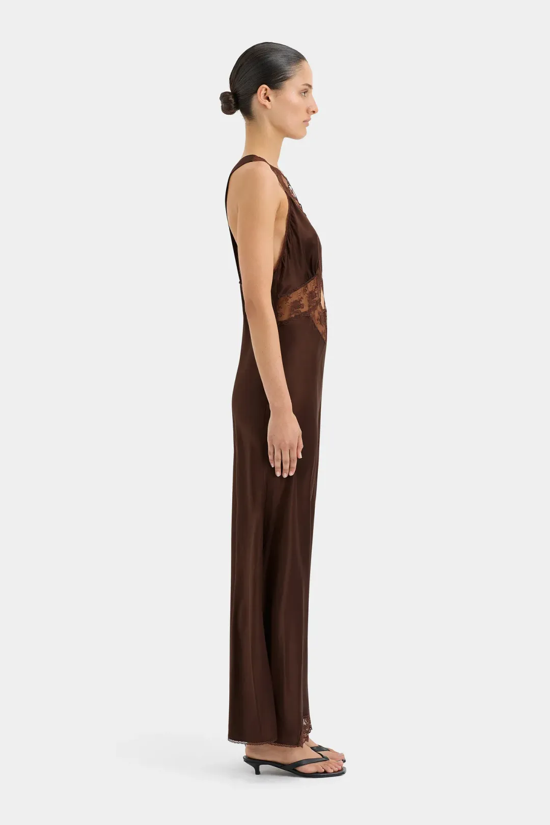Sir The Label Aries Cut Gown Chocolate Size 6 for rent on The Volte - main image