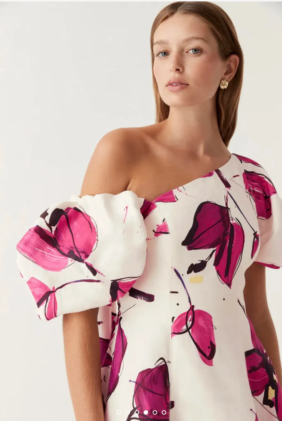 Aje Arista Tulip Sleeve Midi Dress Falling Florals Size 8 - Image 2