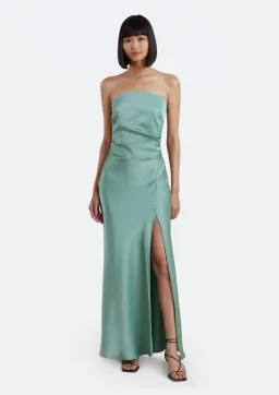 Bec & Bridge Symone Strapless Dress in Moss Green Size 8 for rent on The Volte - image 1