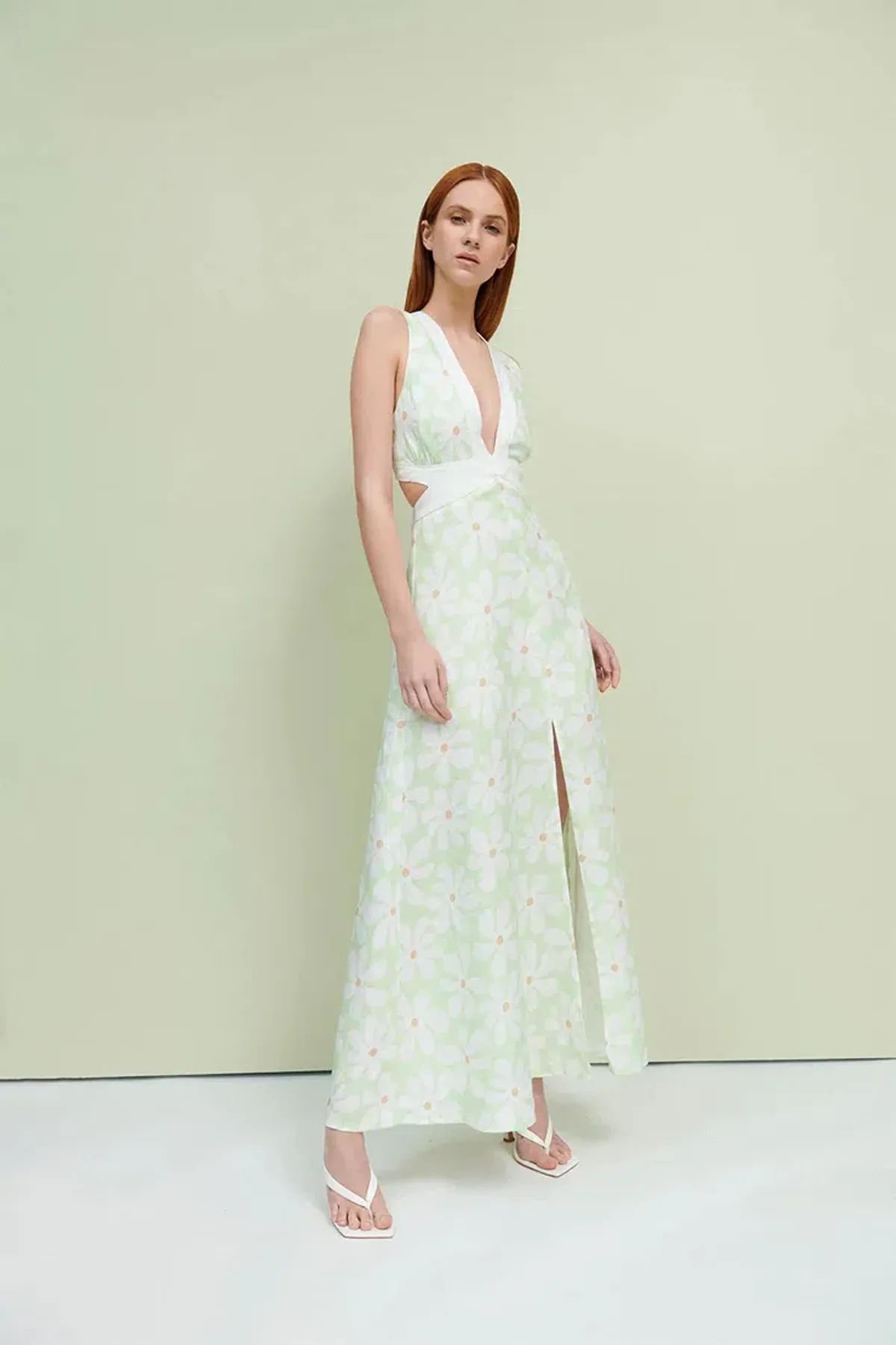 By Johnny Fleur Tie Back Midi Dress Floral Size 8 - Image 1