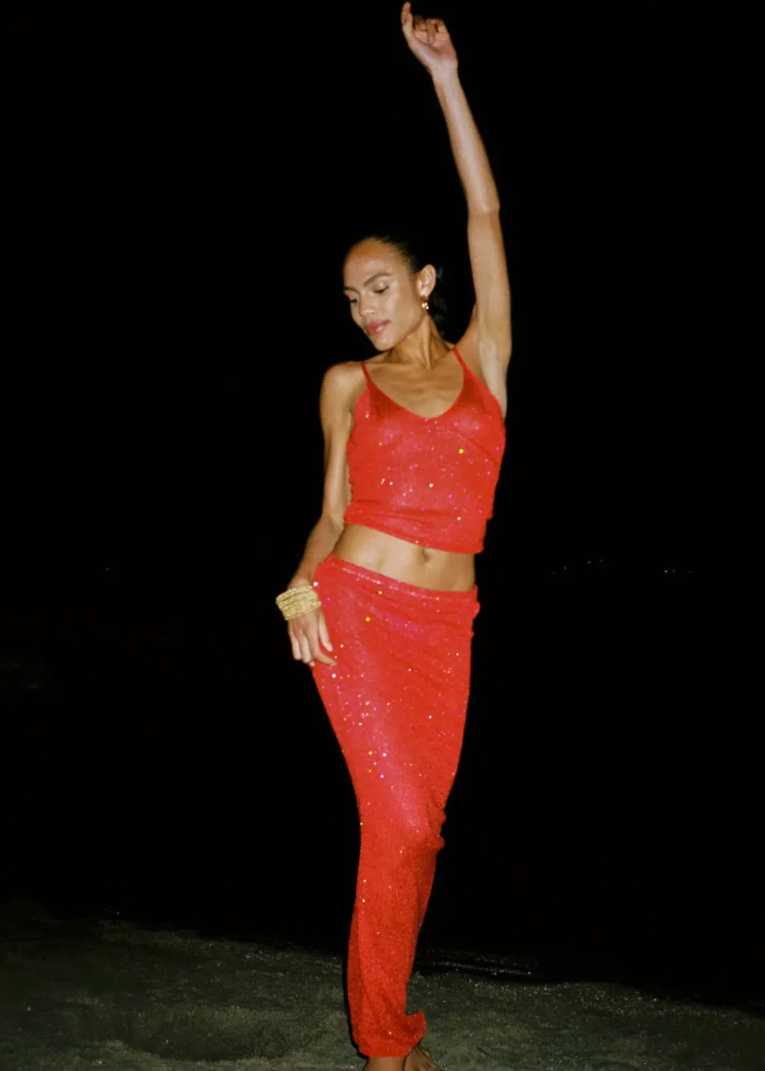 Asta Resort Carolina Camisole and Skirt Set Rossa Sequin Size 6 for rent on The Volte - main image