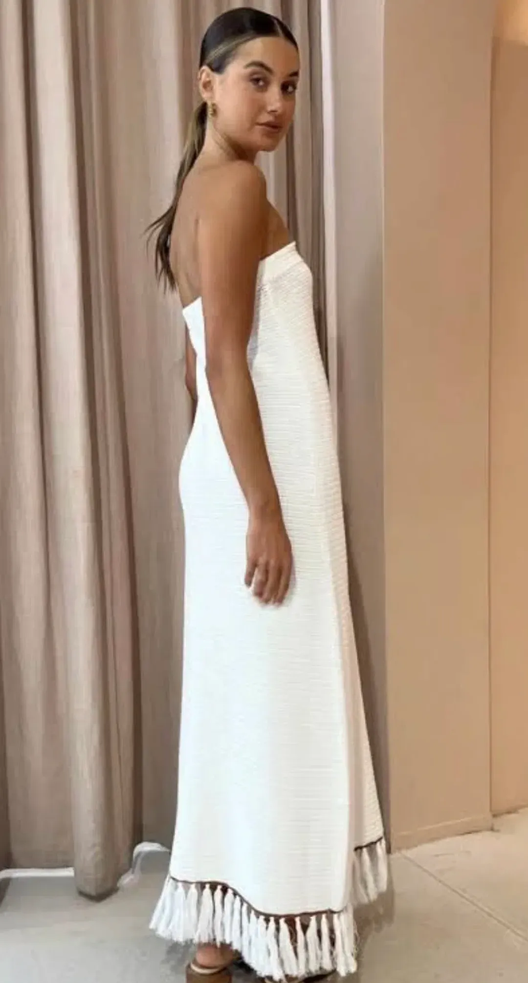 Viktoria and Woods Astrology Crochet Dress Ivory Size 2 / AU 10 for rent on The Volte - main image