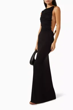 Christopher Esber Sculpted Ruched Dress Black Size 10 for rent on The Volte - image 1