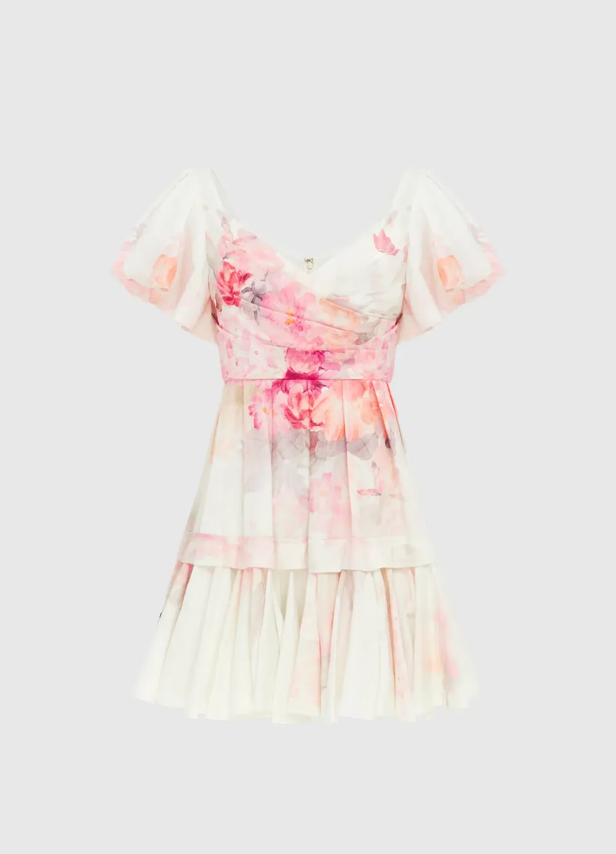 Leo Lin Fleur Ruffled Mini Dress in Bouquet Floral Print - Image 1