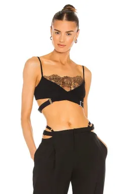 Dion Lee Lace Trimmed Cut Out Bralette Black Size 8 for rent on The Volte - image 2