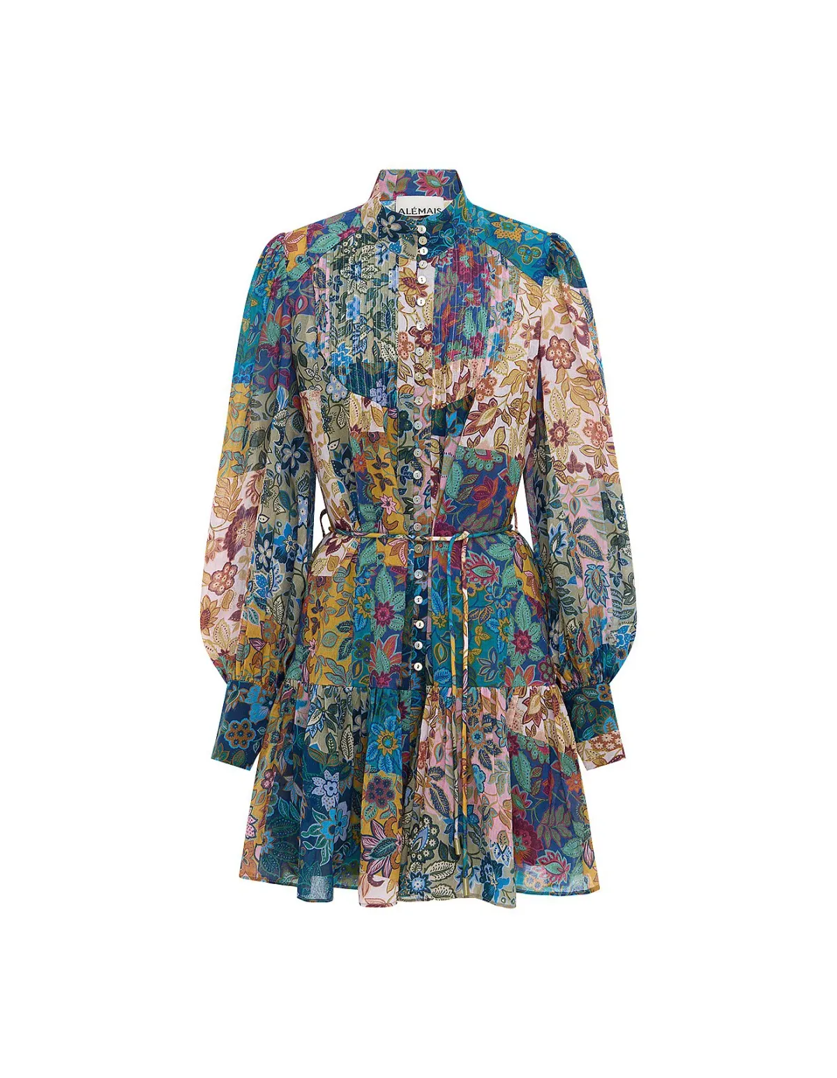 Alemais Bella Patchwork Mini Dress Floral Size 8 - Image 7