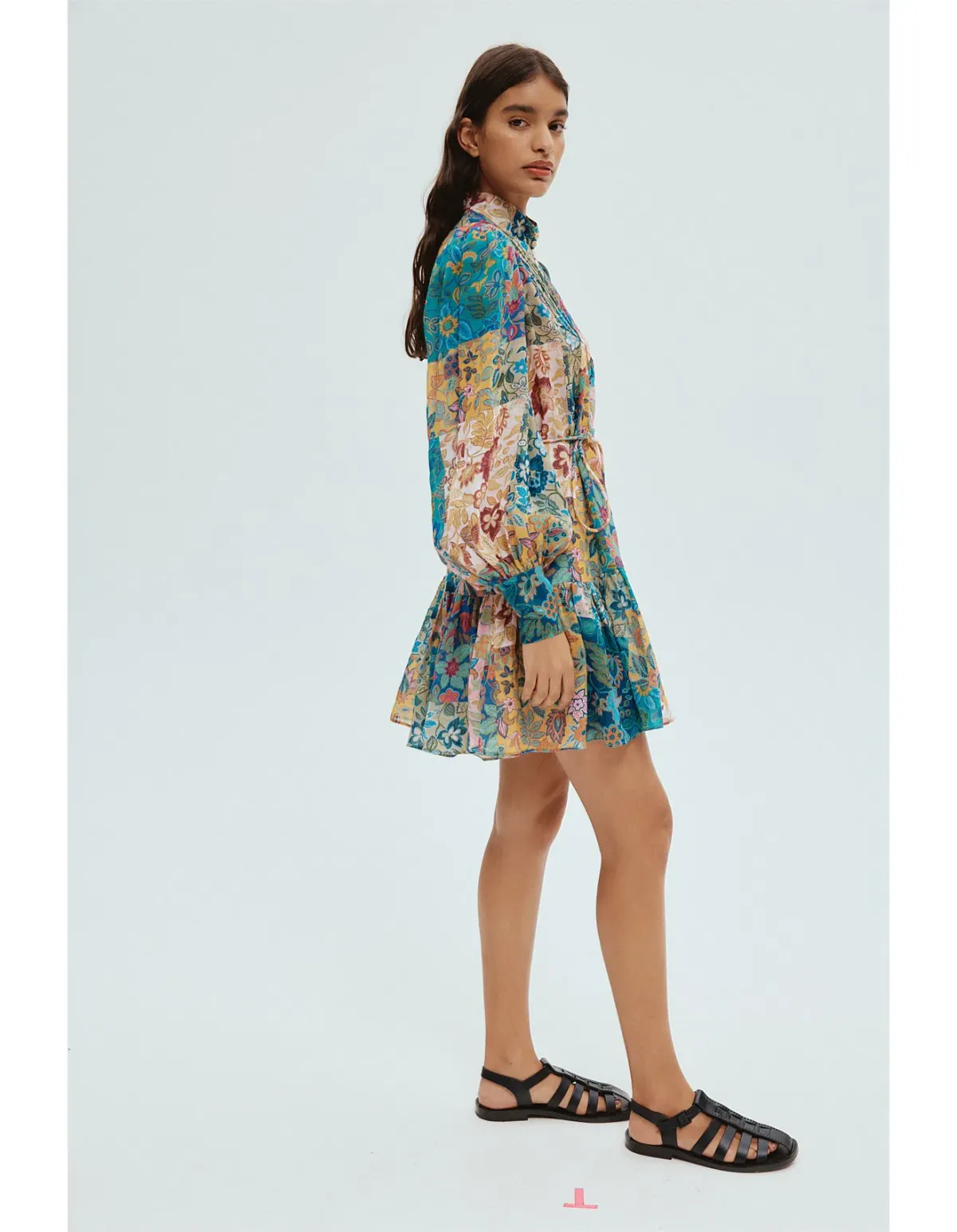 Alemais Bella Patchwork Mini Dress Floral Size 8 - Image 6