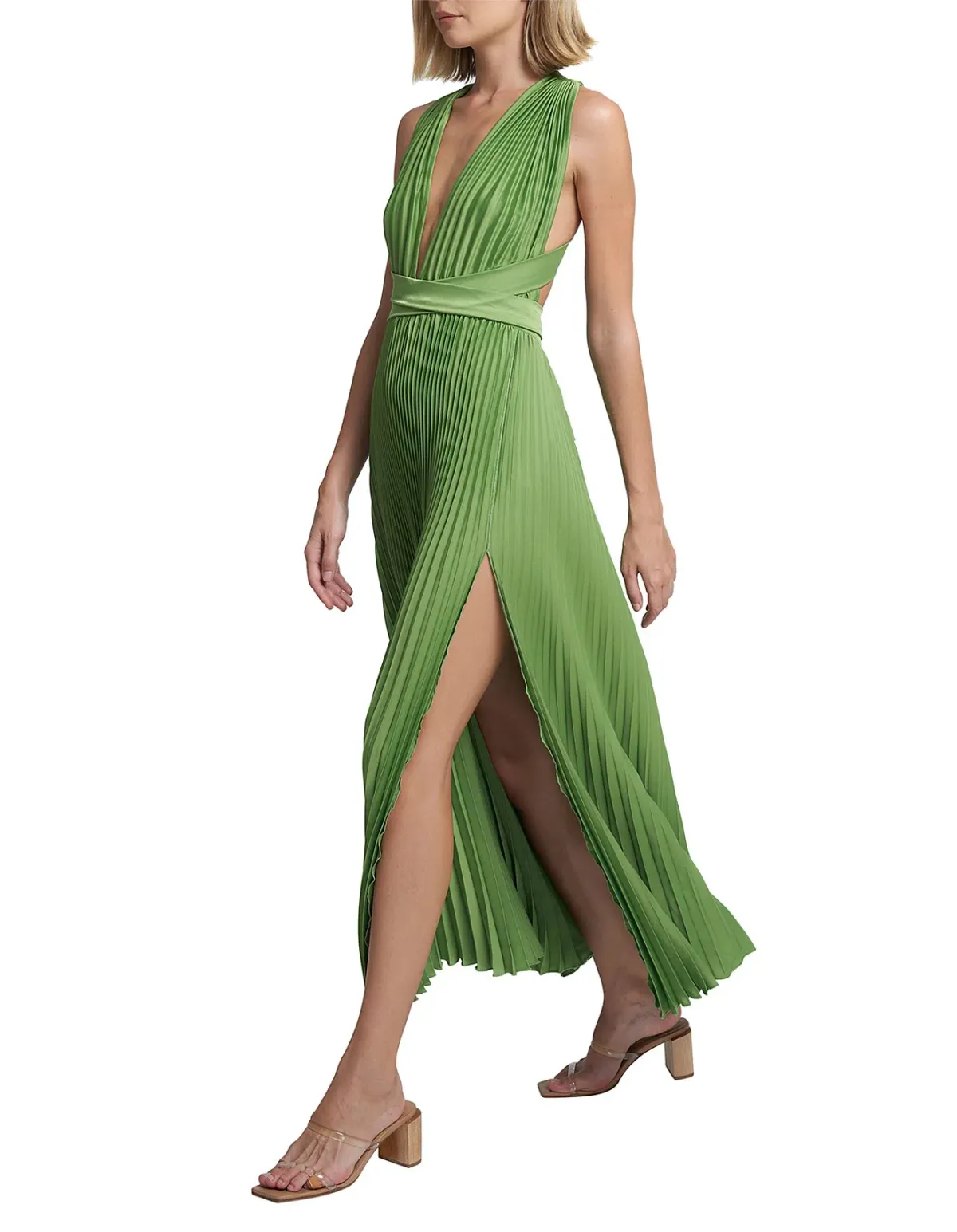 L'Idee Moderniste Split Gown Green Size 14 - Image 2