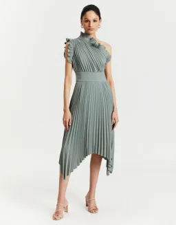 Mossman The Ladylike Dress Midi Dress Sage Green Size 12 for rent on The Volte - image 1