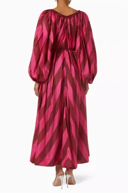 Zimmermann Twiggy Silk Pink Stripe Dress Print Size 2/Au 12 for rent on The Volte - image 2