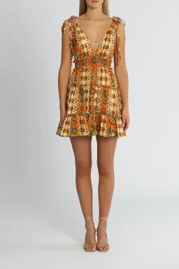 Alice McCall Clara Mini Dress in Brown Multi Size 14 for rent on The Volte - image 1