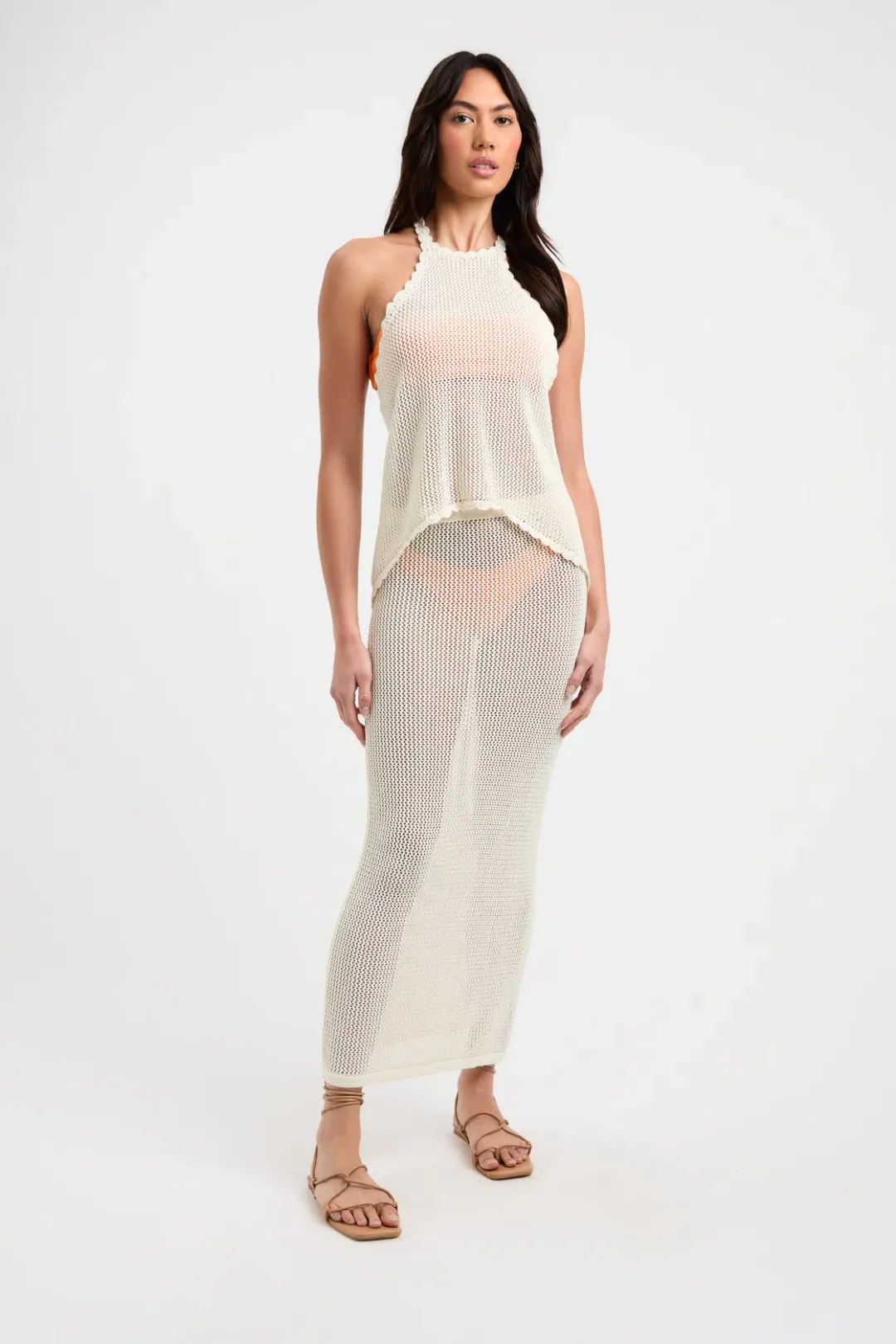 Kookai Pascha Midi Skirt Coconut Milk Size 0 / AU 6 for rent on The Volte - main image