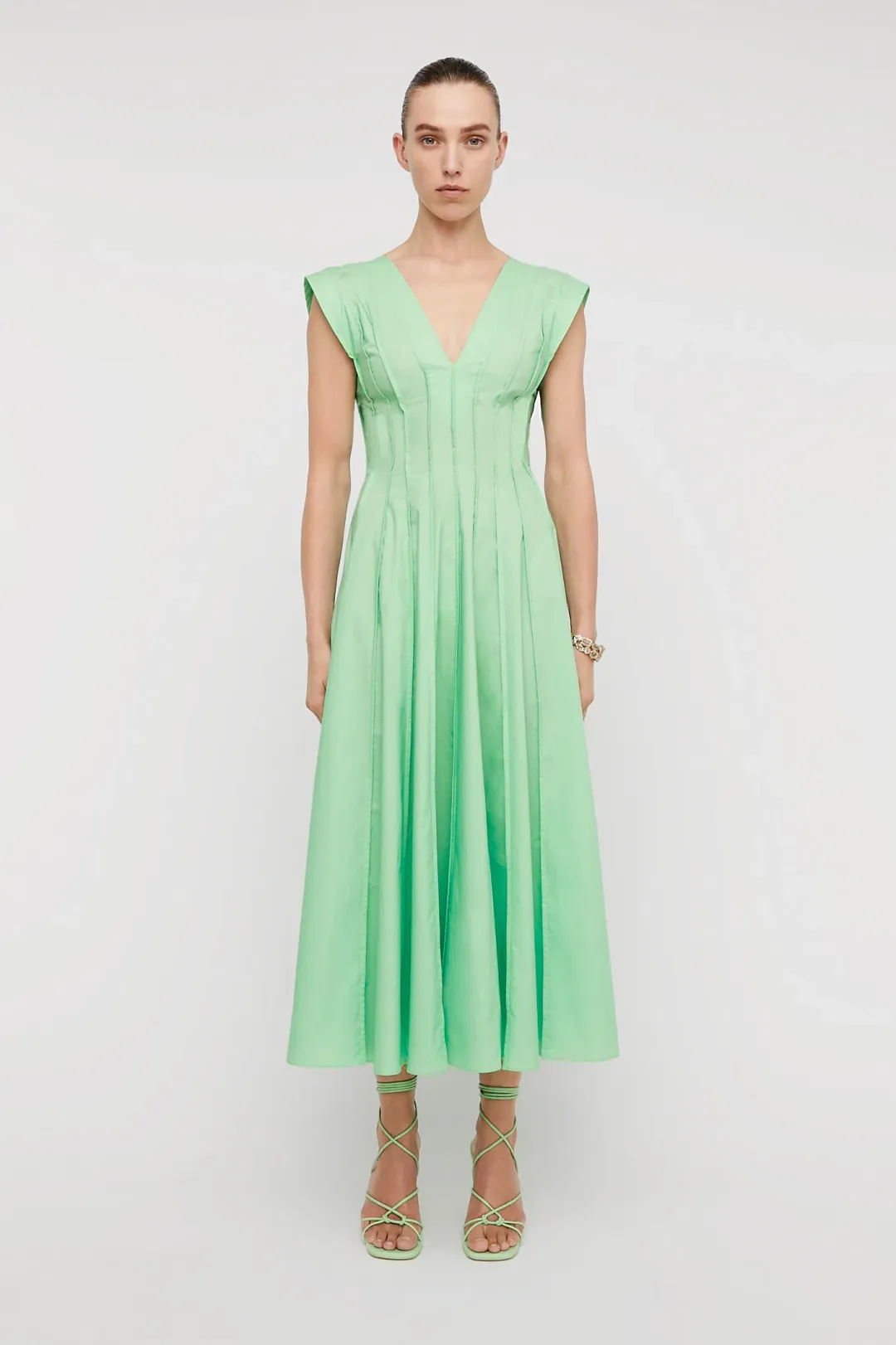 Scanlan Theodore Parachute French Seam Dress in Spearmint Size 14 for rent on The Volte - main image