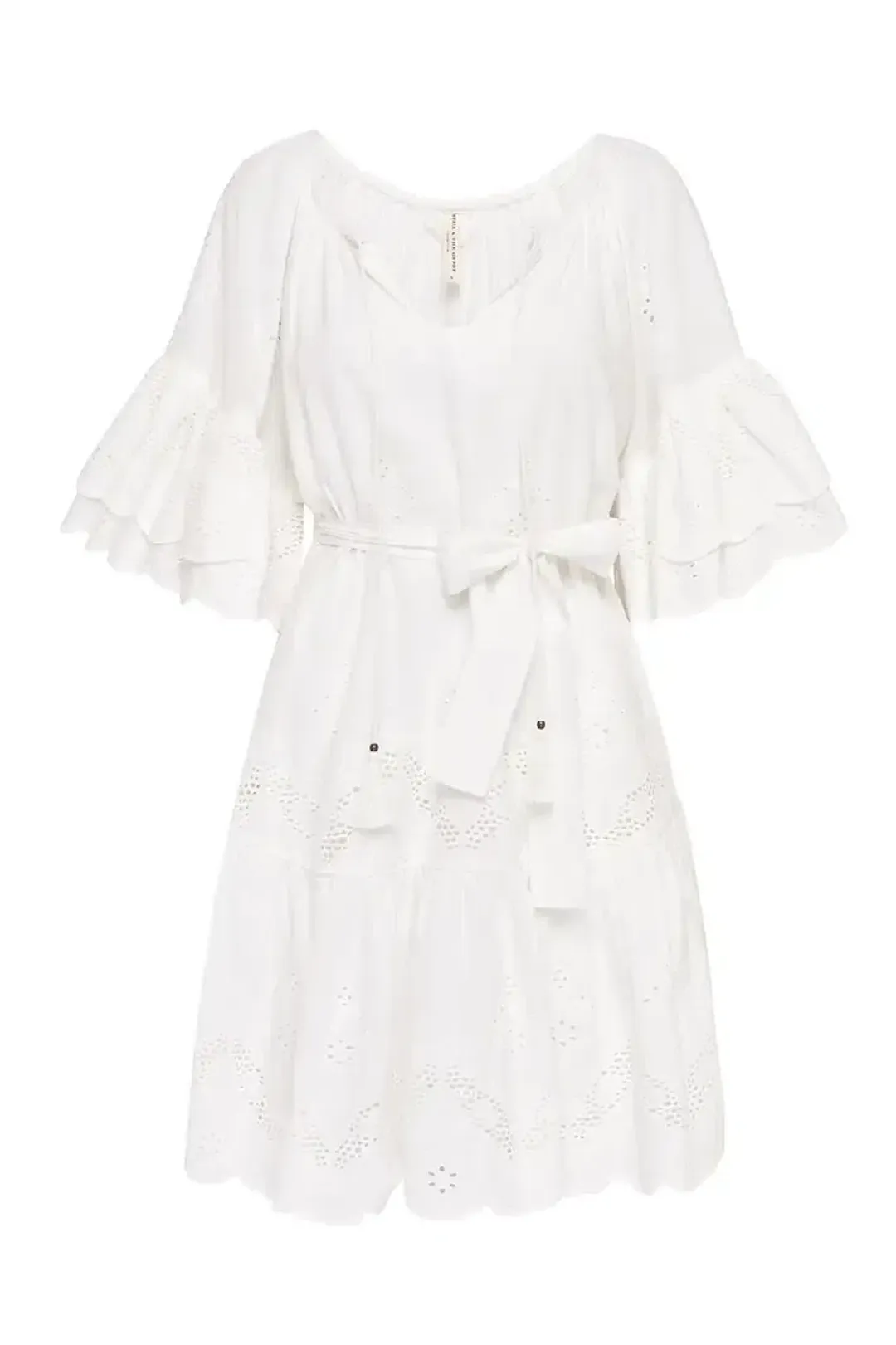 Spell Capulet Broderie Anglaise Frill Smock Mini Dress White Size L / AU 12 for rent on The Volte - main image