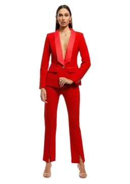Bianca and Bridgett Milan Blazer and Pants Set Red Size 14 for rent on The Volte - image 1