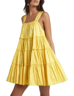 Aje Soltice Tiered Mini Dress Yellow Size 6 for rent on The Volte - image 4