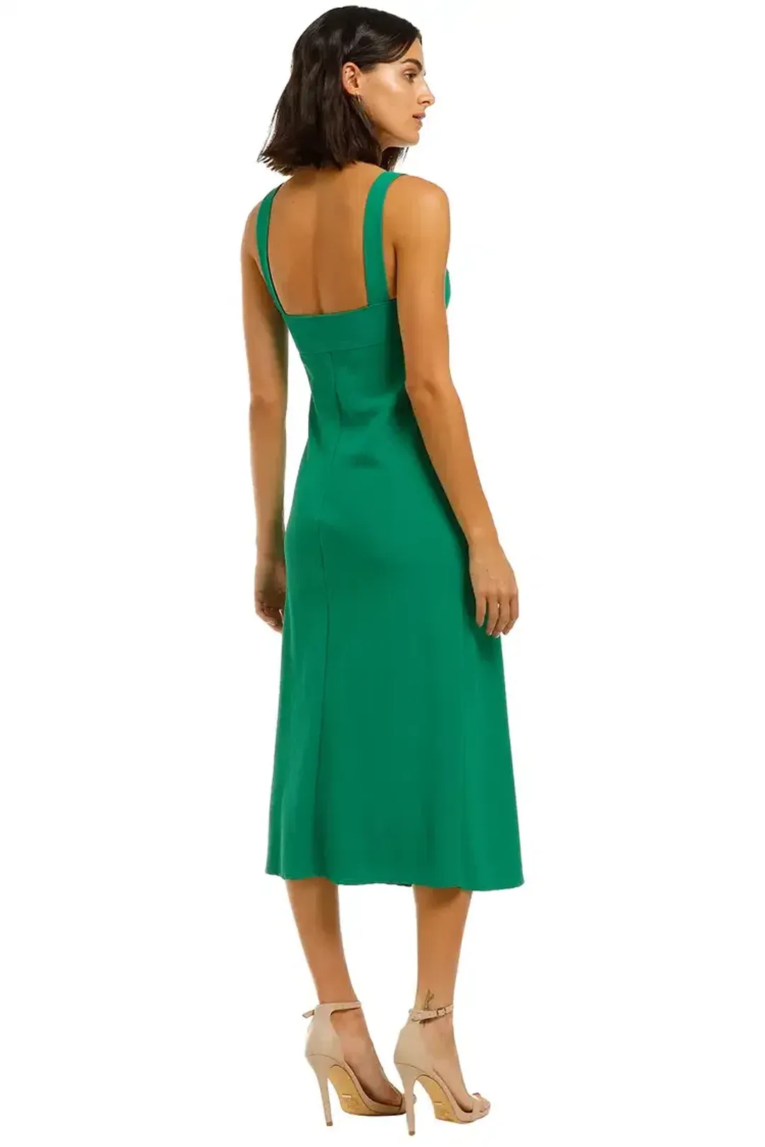 By Johnny Tayla Bias Midi Dress in Jungle Green Size 8 for rent on The Volte - main image