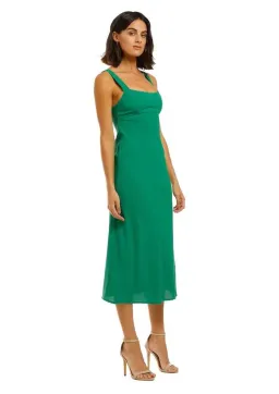 By Johnny Tayla Bias Midi Dress in Jungle Green Size 8 for rent on The Volte - image 1