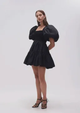 Aje Casa Puff Sleeve Mini Dress Black Size 12 for rent on The Volte - image 2