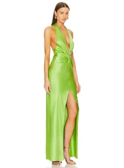 Khanums X Revolve Pear Halter Gown Green Size XS/Au 6 for rent on The Volte - image 2