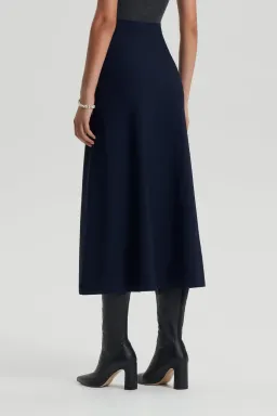 Scandal Theodore Crepe Knit Soft Skirt Navy Size M/AU 10 for rent on The Volte - image 3