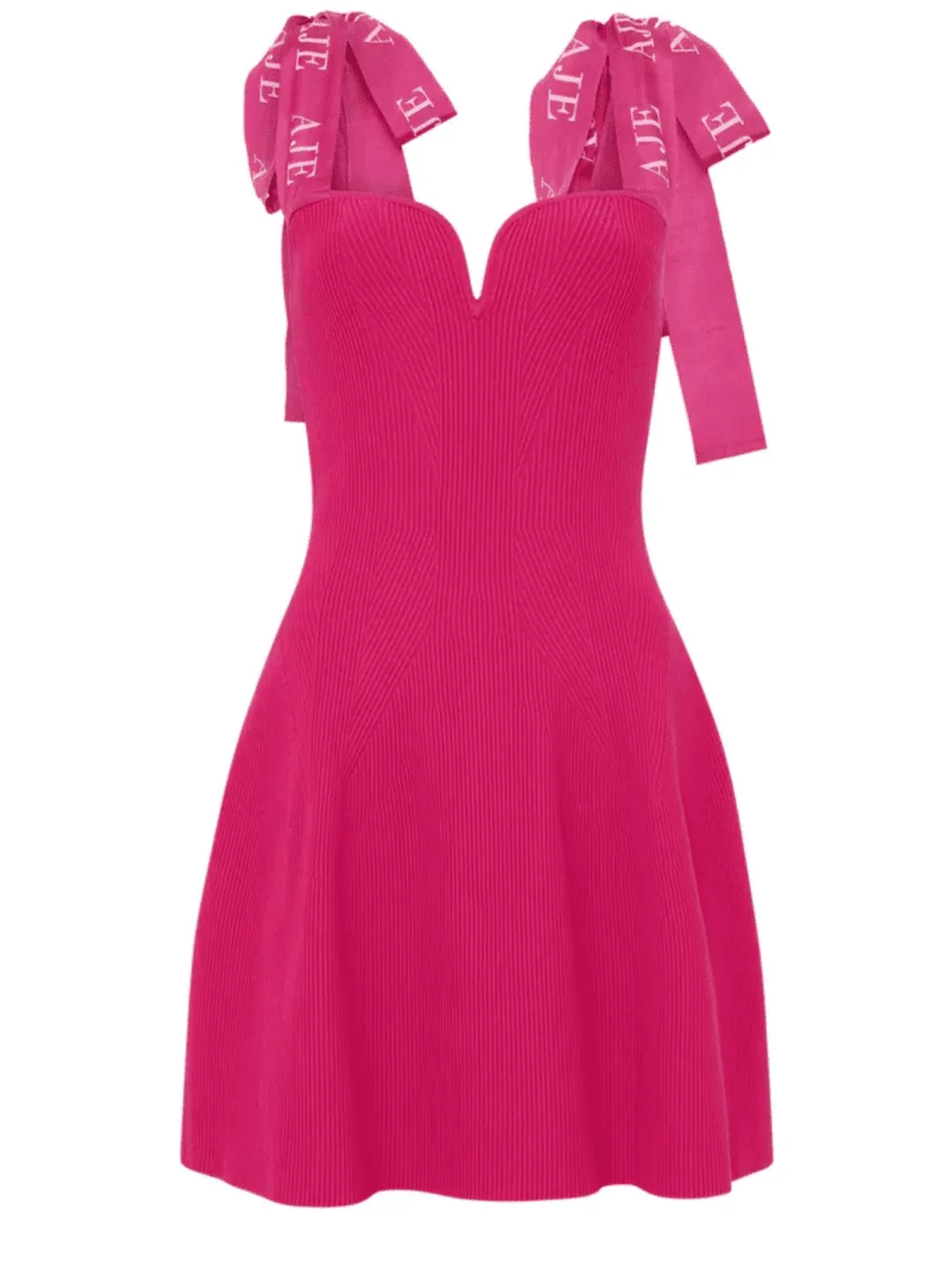 Aje Amber Knit Mini Dress Hot Pink Size XS/AU 6 for rent on The Volte - main image