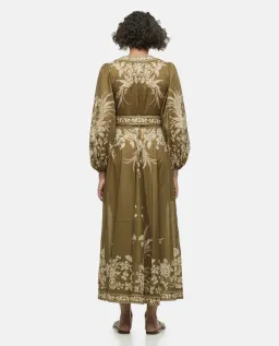 Zimmermann Anneke Cotton Voile Wrap Midi Dress in Olive Green Size 2/Au 12 for rent on The Volte - image 2