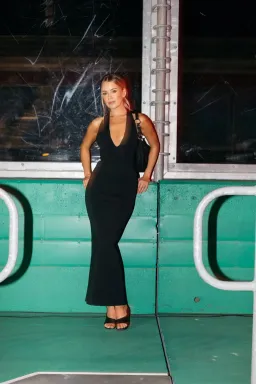 Scanlan Theodore Crepe Knit Turban Twist Dress Black Size M / Au 10 for rent on The Volte - image 4