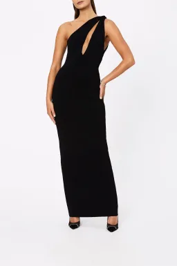 Scanlan Theodore Crepe Knit Turban Twist Dress Black Size M / Au 10 for rent on The Volte - image 1