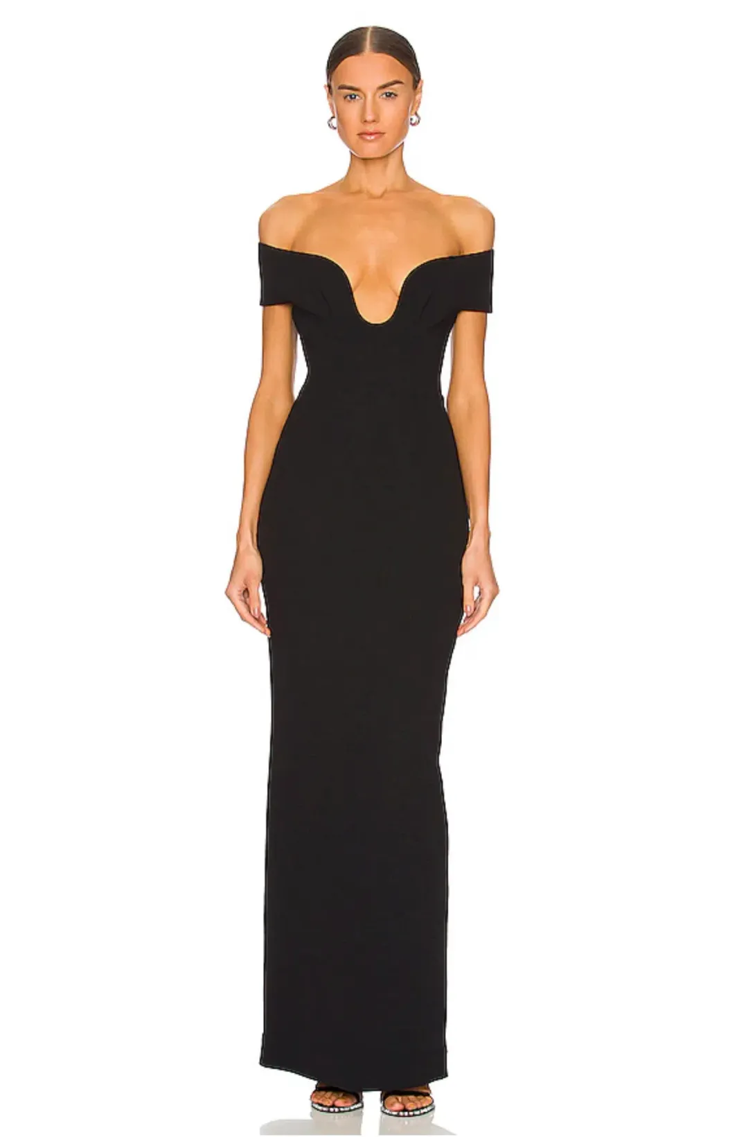 Solace London Marlowe Gown Black Size 6 for rent on The Volte - main image