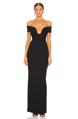 Solace London Marlowe Gown Black Size 6 for rent on The Volte - image 1
