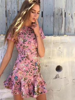 Zimmermann Tropicale Lattice Mini Dress Pink Floral Size 6 for rent on The Volte - image 3