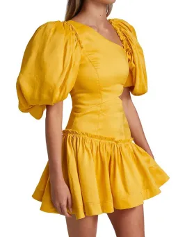 Aje Chateau Mini Dress Yellow Size 8 for rent on The Volte - image 4