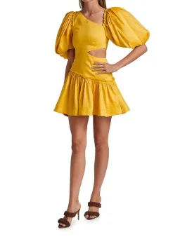 Aje Chateau Mini Dress Yellow Size 8 for rent on The Volte - image 5
