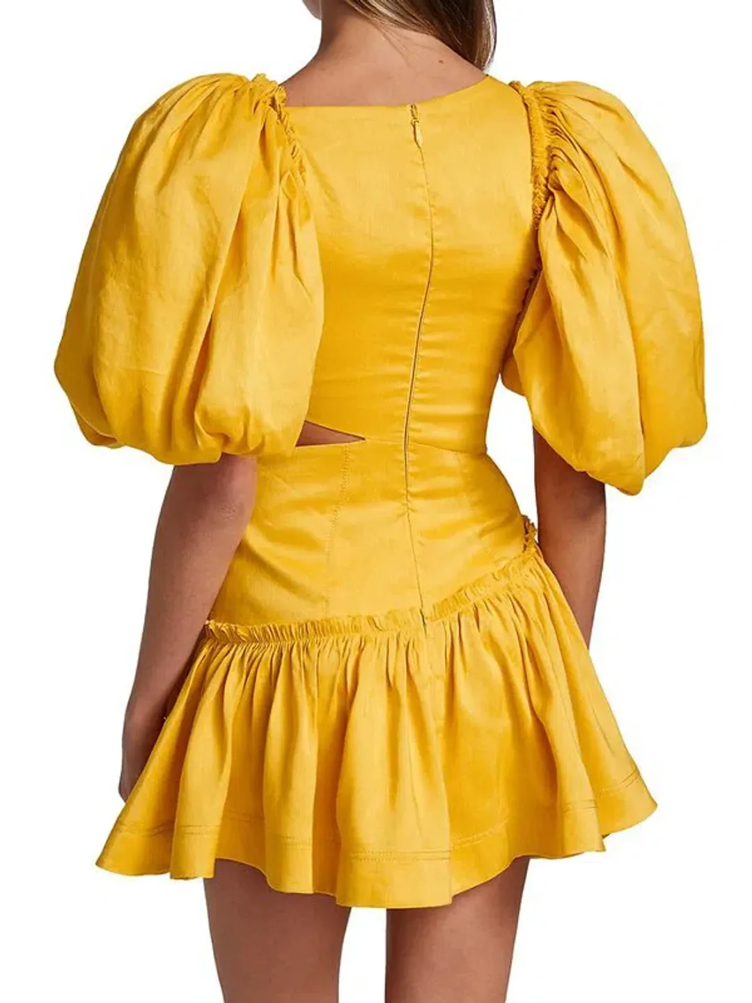 Aje Chateau Mini Dress Yellow Size 8 for rent on The Volte - main image